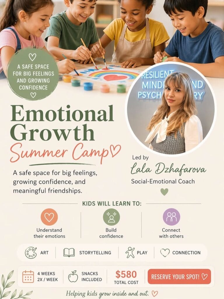 Give your child a summer of emotional growth, confidence, and connection. 💫Our 4 week Emotional