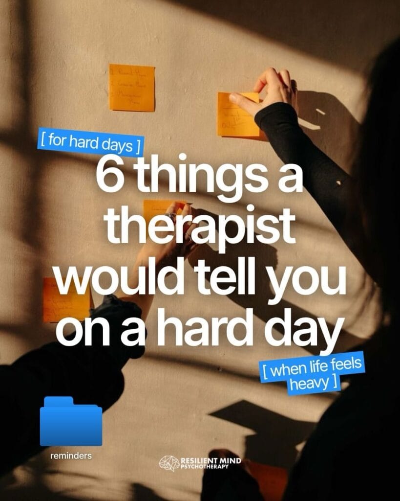 6 things a therapist would tell you on a hard day 🤍You don’t have to have all the answers, fix