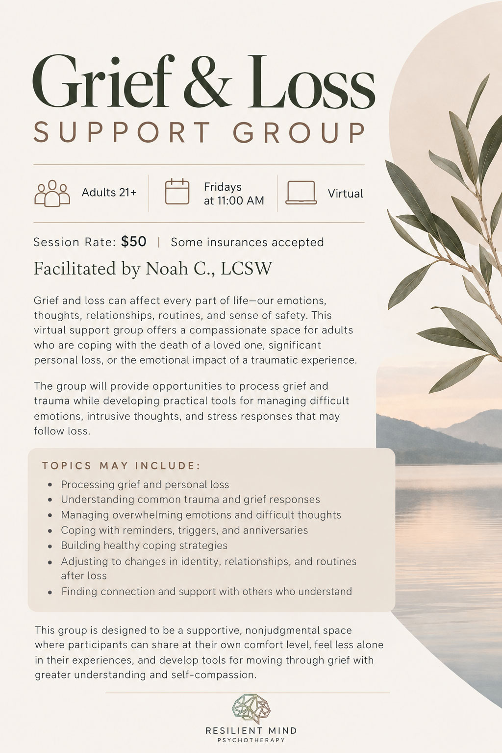 Grief & Loss Support Flyer
